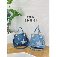 8287JEANS BINTANG premium women's shoulder and sling bag women's camtik jeans bag