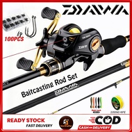 (Set Lengkap) DAIWA Casting Set Murah Joran Pancing BC Carbon Rod Reel BC Mesin Pancing Full Set