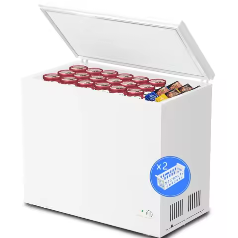 7.0 Cu.ft Chest Freezer with 2 Removable Basket, Free Standing Top open Door Compact Deep Freezer wi