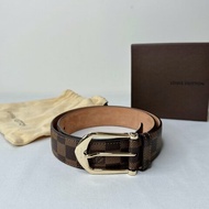 LV Damier Ebene金扣棋盤格皮帶
