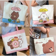 Brown Bear Tote Bag Cute Tote Bag Murah Bag Tote Beg Tote Bag Student Tote Bag Women Student Tote Be