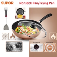 Frying Pan 28-34cm Wok Kitchen Nonstick Pan Stainless Steel Pan Honeycomb Nonstick Pan ​Frying Pan