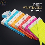 【SG】100Pcs Fluorescent Waterproof Paper Wristband | Sequential Serial Numbers | For Party Concert Fe