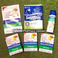 Salonpas Pain Relief Patch - [13cmx8.4cm] 2s / 12 hours [7cmx10cm] 5s/ [6.5cmx4.2cm] 10s/ 20s/ 40s/ Spray 80ml