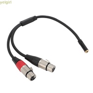 YELGIMY Y Splitter Cord Wire, Professional 30cm / 11.81in 1/8 Female To Dual XLR Female Cable, Flexi