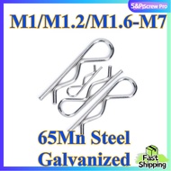 R Klip Pin M1 M1.2 M1.6 M1.8 M2 M2.5 M3 M3.5 ~M7 R-Clip Hair Pin Cotter Pin Zinc Plated Galvanized 6