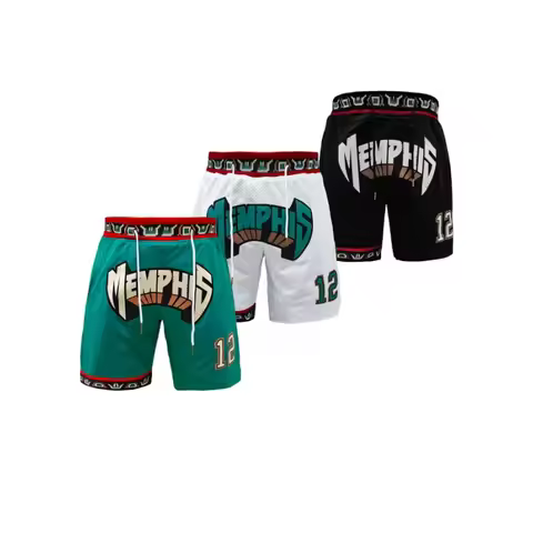 Men's Basketball Shorts Letter Embroidered Athletic Gym Shorts -Workout Quick Dry with Pockets for R
