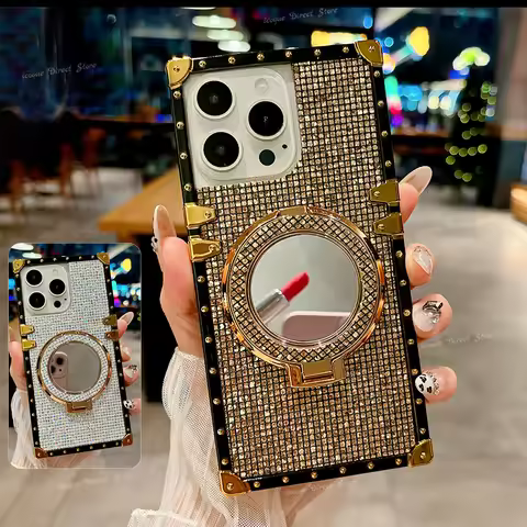 Luxury Mirror Holder Woman Glitter Case for Honor 200 Lite 300 Ultra 90 Pro Honra 50 SE Honar 70 60 