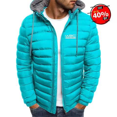 2025 Autumn Winter World Rally Championship WRC Print Fashion Hooded Cotton-padded Jackets Men's Cas