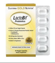 California Gold Nutrition LactoBif Probiotics, 5 Billion CFU 50億益生菌，美國製造，另有60粒一盒兩個月份量含300億益生菌發售$298 