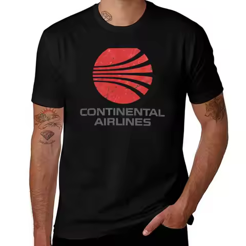 Continental Airlines Vintage Aviation T-Shirt Lightweight Hiking T-Shirt