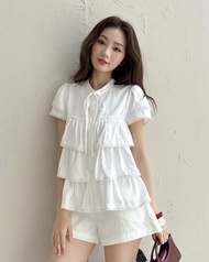 Áo ARA - Áo babydoll cột nơ bèo tầng