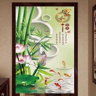 Chinese Style Door Curtain Home Kitchen Nine Fish Door Curtain Partition Curtain Bathroom Feng Shui Curtain Noren