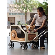 Pet Trolley Case Large Capacity Cat Trolley Case Dog Trolley Car Out Foldable Cage Detachable Car Do