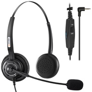 Phone Headset 2.5mm with Noise Canceling Mic & Volume Control Ultra Comfort Telephone Headset for Pa