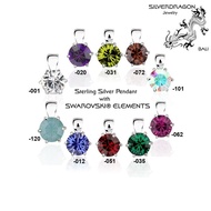 846501-925 Silver Pendant with SWAROVSKI ELEMENTS 8mm