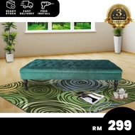 BETTY FURNITURE 5 FEET SOLID WOOD LEG VELVET UPHOLSTERY COMFORTABLE LONG BENCH CHAIR