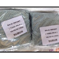 # 1KG # Baja Import YARA MILA 16 16 16 /  Pertumbuhan Dan Kesuburan## Baja Import Norway