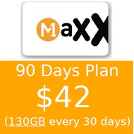 M1 Maxx $42 90 Days Plan (130GB every 30 days) Top Up / Recharge / Renewal