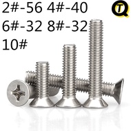 2#-56 4#-40 6#8#-32 10 #-24UNC Stainless Steel 304 Inch American Countersunk Head Phillips Screw Scr