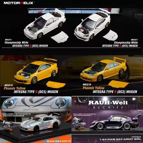 [PreSale] Motorhelix MH 1:64 Skyline R35 INTEGRA TYPE(DC2) (DC5) RWB 993 Diecast Model Car