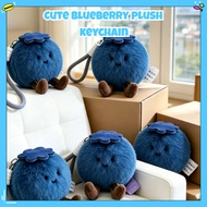 Gantungan kunci mainan plush blueberry, aksesori beg berbentuk anak patung kartun comel, maskot anti