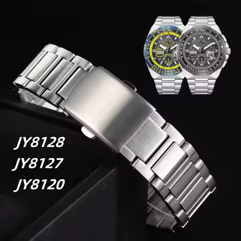 For Citizen Blue Angel 4th Generation JY8125 Metal Watch Chain Strap Men's JY8128 JY8127 JY8120 Soli