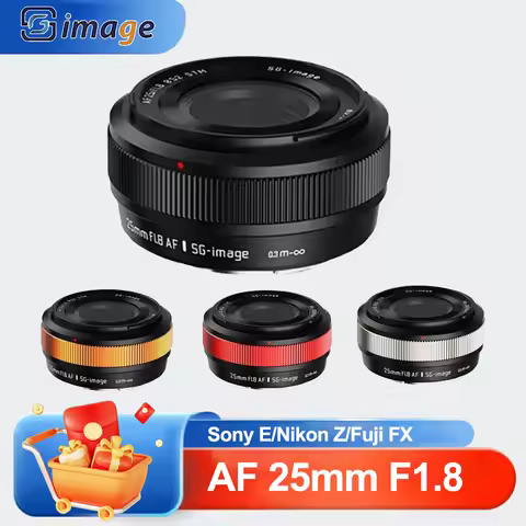 SGimage AF 25mm F1.8 Wide Angle Auto Focus Lens Large Aperture Portrait Lens compatible with Sony A6