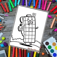 Numberblocks Series Drawing Coloring Paper Part III (21 - 30) Drawing Paper/ (10 Sheets)