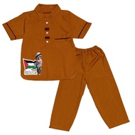 setelan koko kurta anak gambar save palestina usia 1-10 tahun baju koko anak