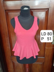 Pink Peplum Tank Top - preloved