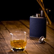 Mercury 真皮6oz隨身酒壺 客製 烙印英文