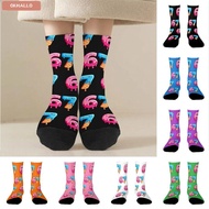OKHALLO 67 Meme Crew Long Socks, Warm Cartoon 67 Meme Ice Cream Socks, Funny Cotton Lightweight Brea
