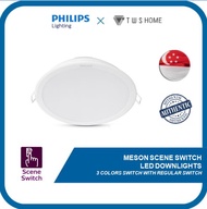 Philips Meson Scene Switch LED Downlight 3 Colors (Tri-colors) switch with regular switch, EyeComfort | Natural light &amp; reduced glare