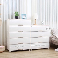 Tenma Wooden Top Plastic Drawer Storage Cabinet - Length 75Cm H1