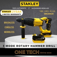 STANLEY CORDLESS 3 MODE ROTARY HAMMER DRILL 18V 2 BATTERY &amp; CHARGER WITH CASE SBR20M2K