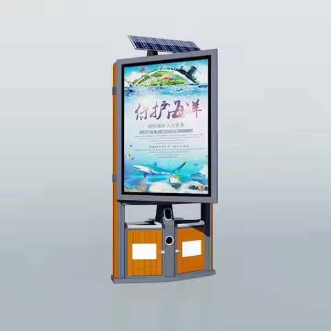 Outdoor double sided lamp post light box,solar lamp post advertising,street light box