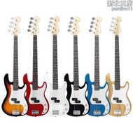 電貝司四弦電貝斯套裝低音吉他兒童初學專業演奏搖滾4弦貝斯BASS