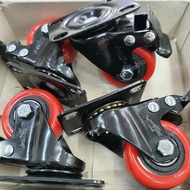 MERAH 2 inch red brake wheel / 2 inch red brake bearing wheel (1 set)