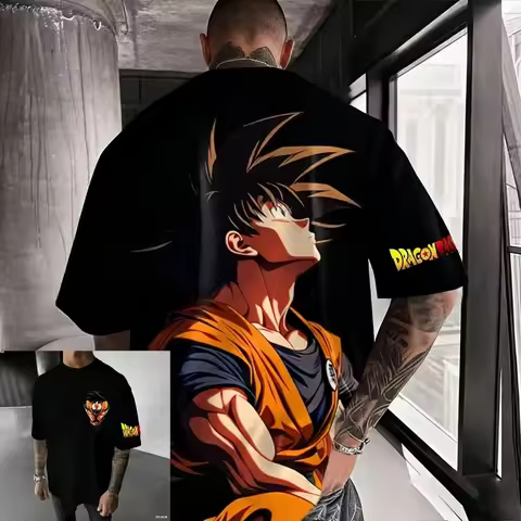 2026 New Summer Dragon Ball 40th Anniversary Anime Printed T-shirt Extra Size Casual Streetwear Unis