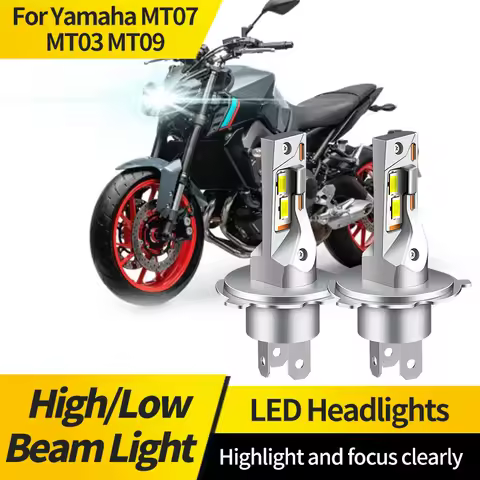 1PC/2PC H4 For Yamaha MT07 MT03 MT09 Motorcycle 9003 LED Headlight H1S Hi/Lo Beam Bulbs 20000LM Supe