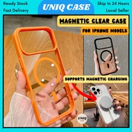 IPH 11 12 13 14 15 16 16e 17 Plus Pro Max fon cover transparent magnetic wireless charging phone cas