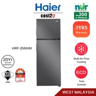 [NUR] Haier 358L Digital Twin Inverter Two Door Refrigerator | HRF-358IHM No Frost Fridge Peti Ais P