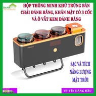 SMART BOX FOR DISINFECTING TOOTHBRUSH, FACE TOWEL WITH 3 CUP AND TOOTHCARE SQUEEZER (CLEAN AND SOLAR