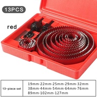 Wood Hole Saw Set 13Pcs High Carbon Steel Hole Cutter Kit 19-127mm with 2 Pilot Drill Arbors for Gyp