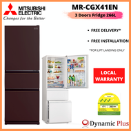 [BULKY] Mitsubishi MR-CGX41EN 3 Doors Bottom Freezer Fridge 266L