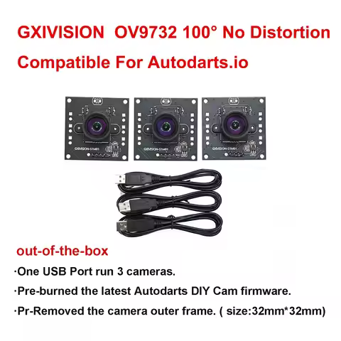 GXIVISION OV9732 Camera Module 100 Degrees 2M Cable,Autodarts.io Webcam 3PCS 1MP 30FPS 1280x720,USB