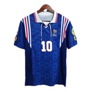 France original 1996 European Cup France Home Jersey Zidane Henri Mbapeviera Classic 96 Vintage Foot