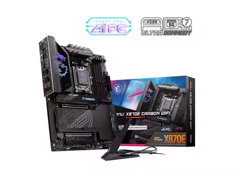MSI MPG X870E CARBON WIFI Motherboard, ATX - Supports AMD Ryzen 9000 / 8000 / 7000 Processors, AM5