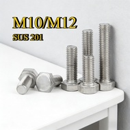 Hex Bolt 201 Stainless Steel Screw Skru  Hexagon Head M10/M12 [XZM-GY]